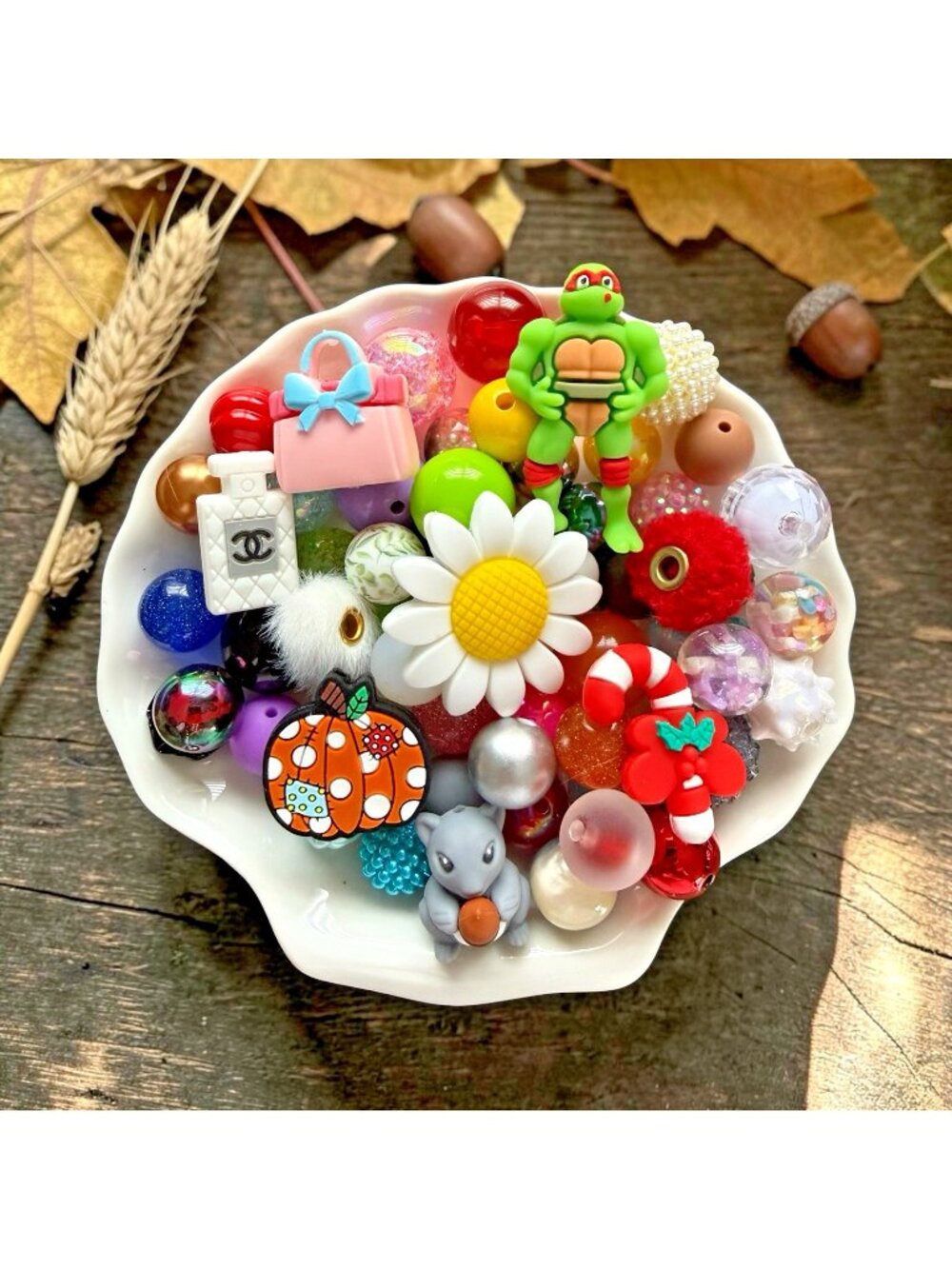 Beads,Focals & Spacers-Mixed Lot-60+ Items-For Beadable Pens, Keychains, Etc.